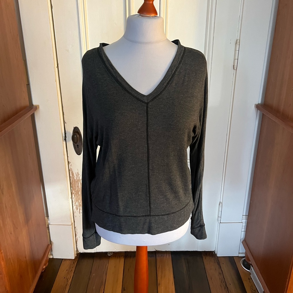 Athletic top, silky comfy stretchy. Charcoal color, size L